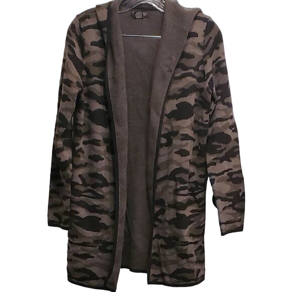 RACHEL Zoe Long Sleeve Camo Open Front Cardigan Oversized Sweater Size Medium - Picture 2 of 8